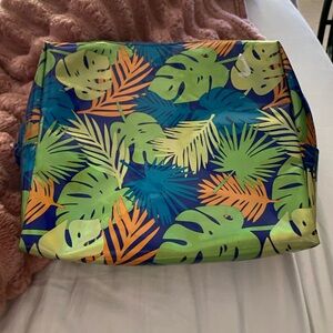 Tropical Leaf Print Tote Bag Fresh Face
